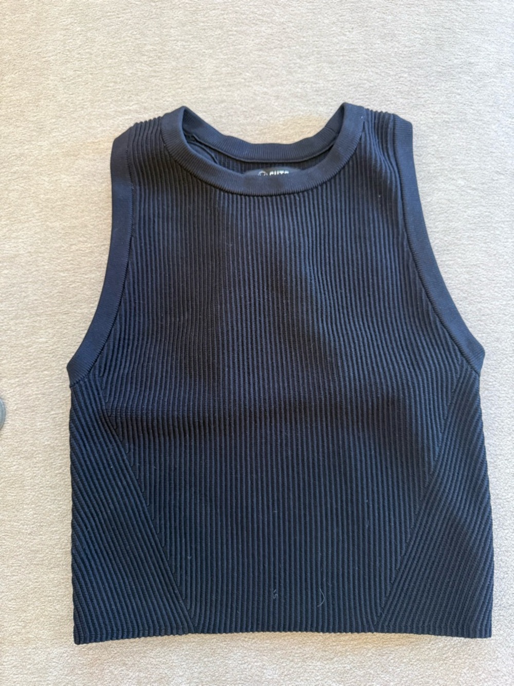 CUTS Black Ribbed Racerback Tank Top